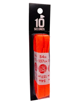 10 Seconds ® All-Pro ® Athletic Flat Laces | Neon Orange [Blister Pack]