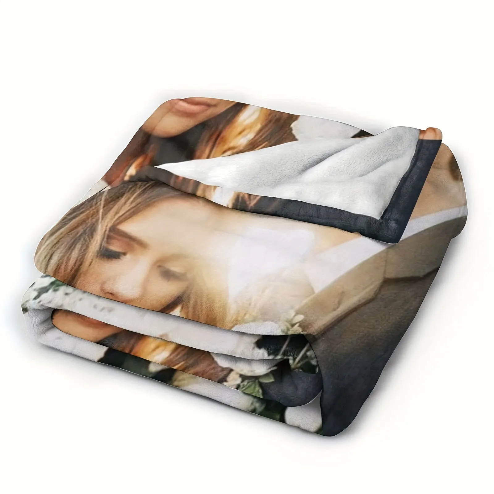 1pc Cozy Customized Picture Blanket - Throws with Personalized Photo, Soft Fleece, and Unique Gift Idea - Perfect for Family, Friends, and Loved Ones