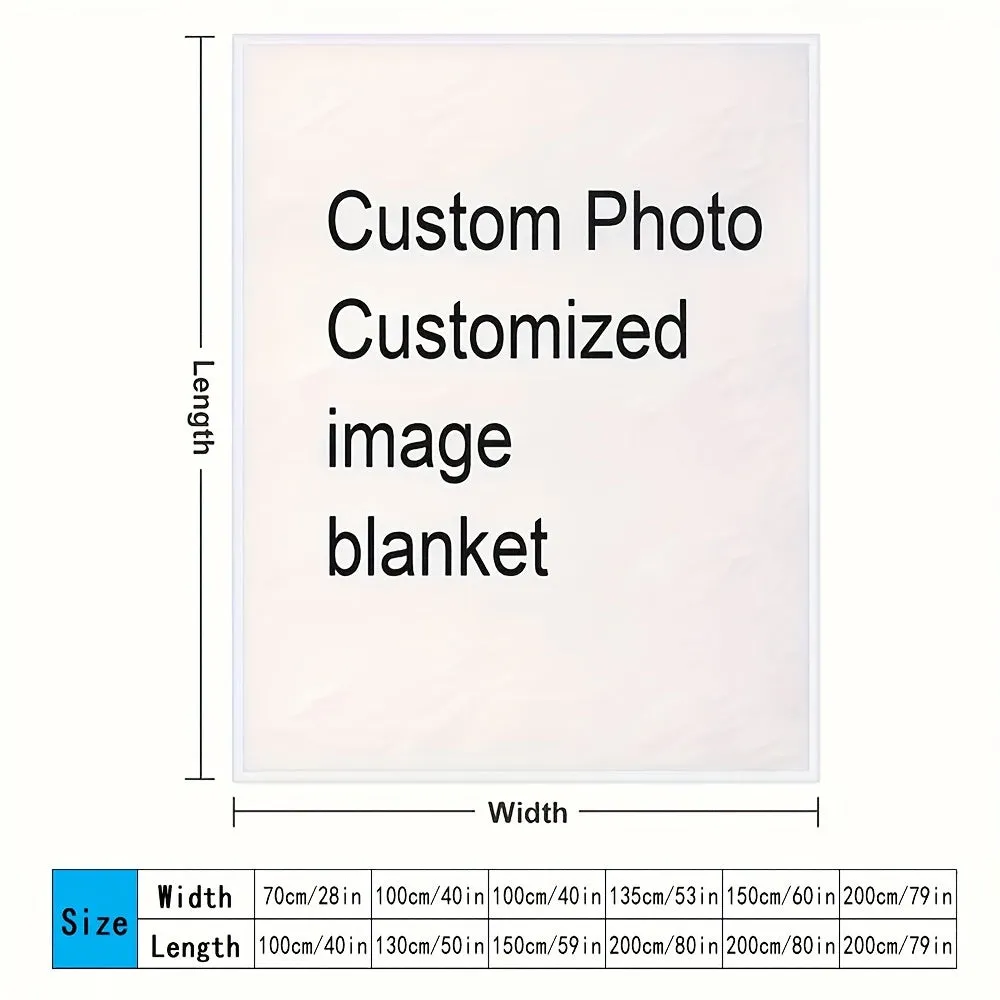 1pc Cozy Customized Picture Blanket - Throws with Personalized Photo, Soft Fleece, and Unique Gift Idea - Perfect for Family, Friends, and Loved Ones