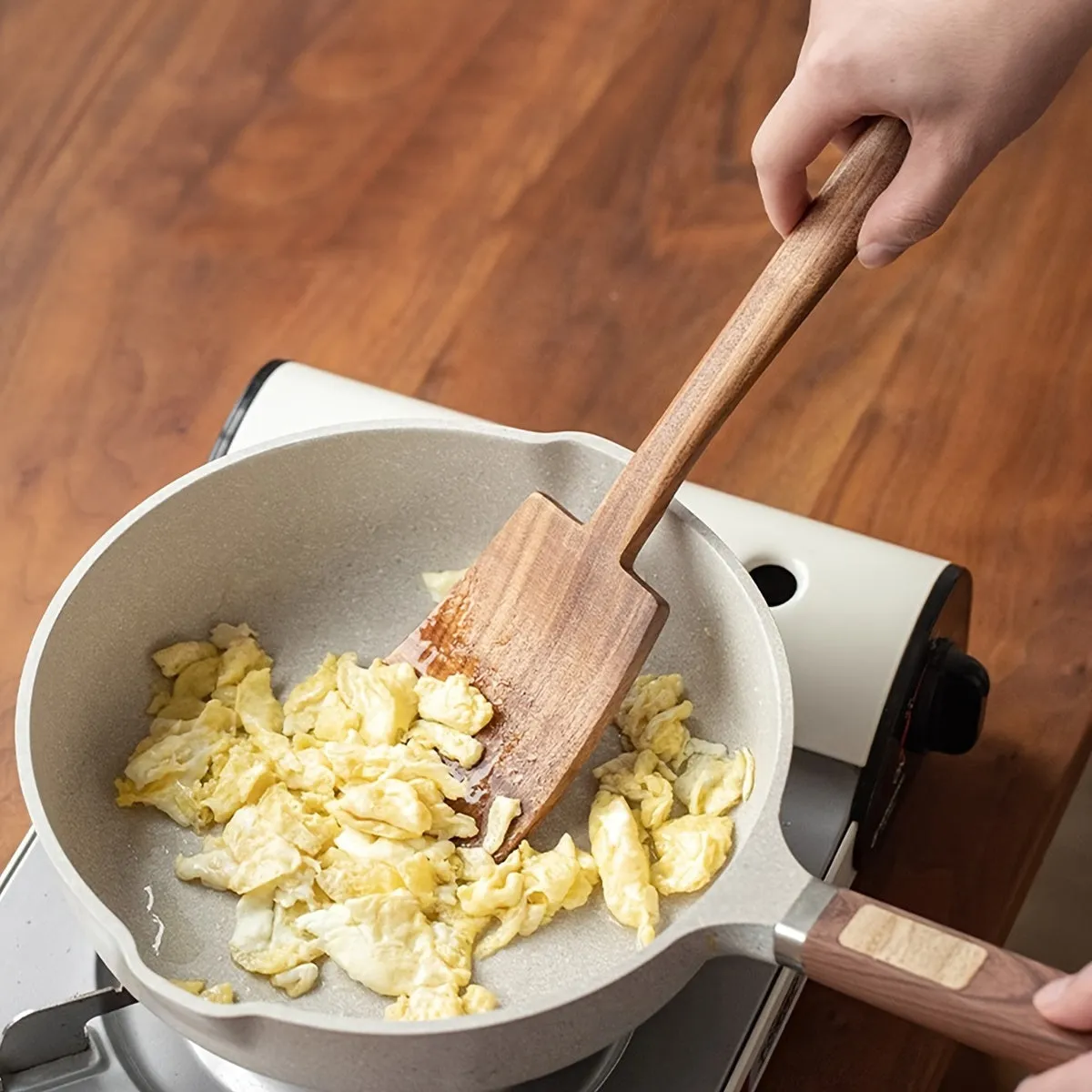 1PC Premium Acacia Wood Spatula Set - Durable, Non-Stick, Heat Resistant Wooden Turner for Cooking, Kitchen Utensils with Ergonomic Handle, Easy Food Release, and Long-Lasting Performance