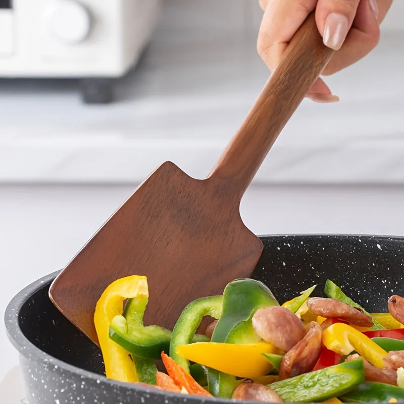 1PC Premium Acacia Wood Spatula Set - Durable, Non-Stick, Heat Resistant Wooden Turner for Cooking, Kitchen Utensils with Ergonomic Handle, Easy Food Release, and Long-Lasting Performance
