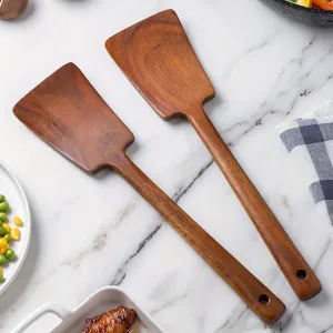 1PC Premium Acacia Wood Spatula Set - Durable, Non-Stick, Heat Resistant Wooden Turner for Cooking, Kitchen Utensils with Ergonomic Handle, Easy Food Release, and Long-Lasting Performance