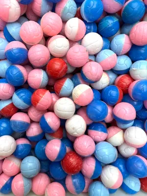 4 Little Plastic Football Balls...1.5cm wide.