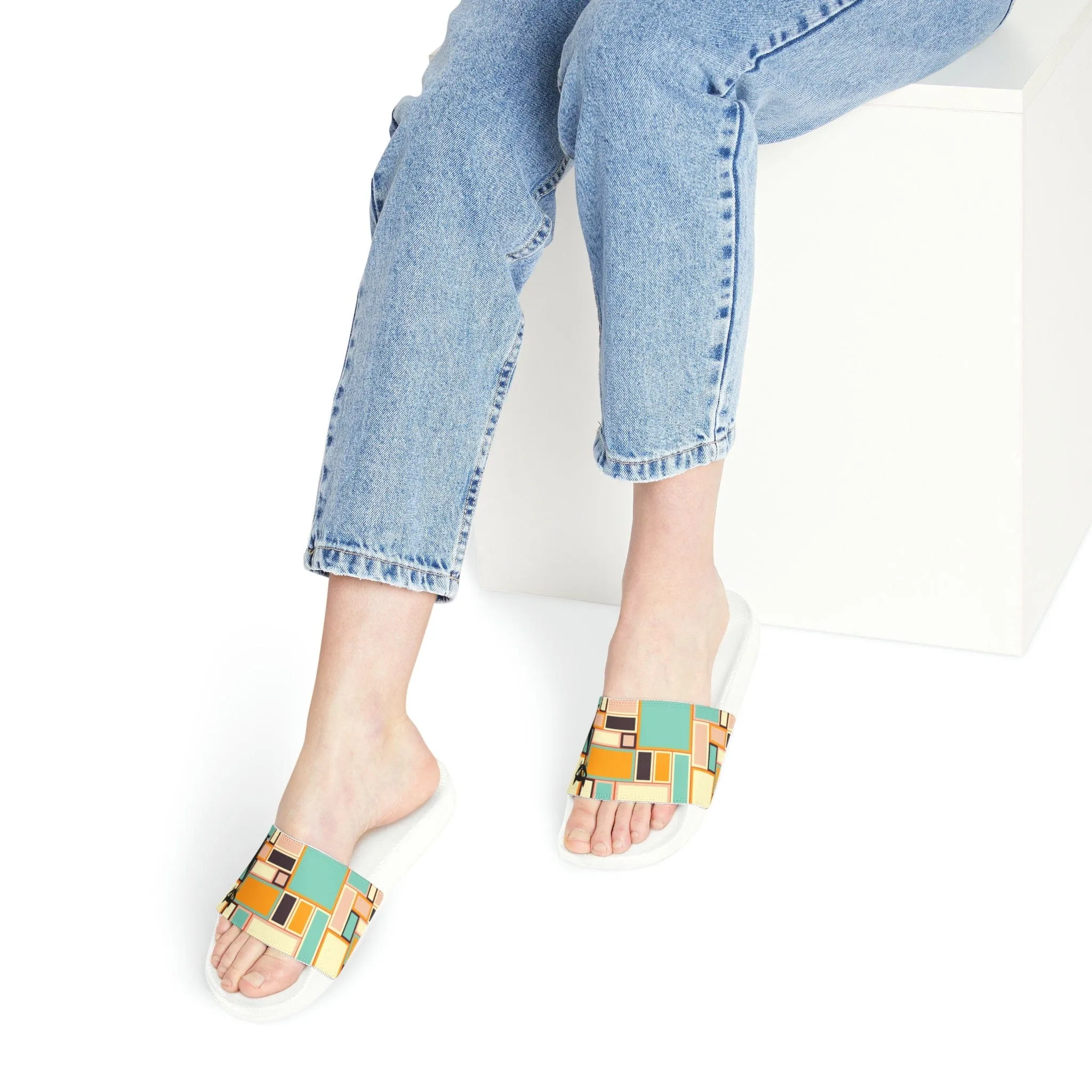 Atomic Cat Retro Vintage 70s Mid Mod Groovy Slides, Mid Century Modern Funky, Hippie, Psychedelic Sandal - 125781523