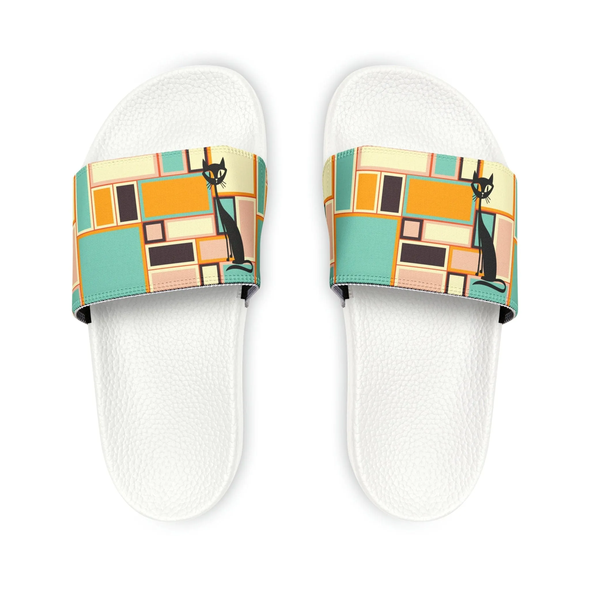 Atomic Cat Retro Vintage 70s Mid Mod Groovy Slides, Mid Century Modern Funky, Hippie, Psychedelic Sandal - 125781523