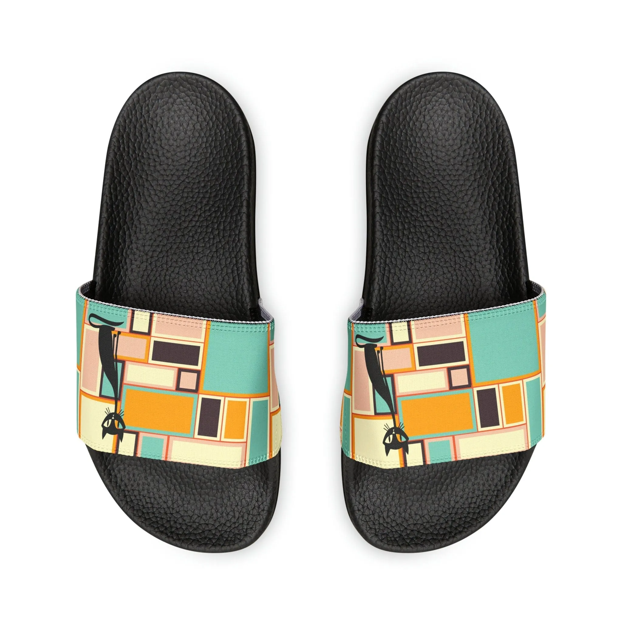 Atomic Cat Retro Vintage 70s Mid Mod Groovy Slides, Mid Century Modern Funky, Hippie, Psychedelic Sandal - 125781523