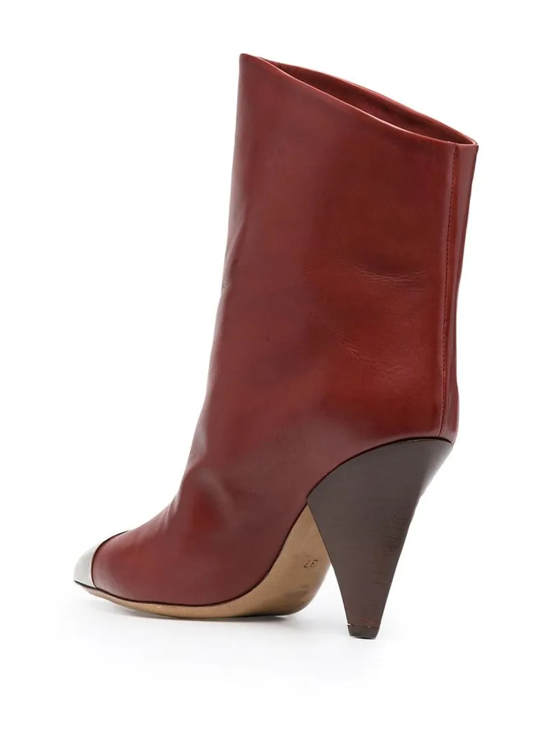 Autumn And Winter New High-Heeled Cowhide Pointed Fashion Short Boots