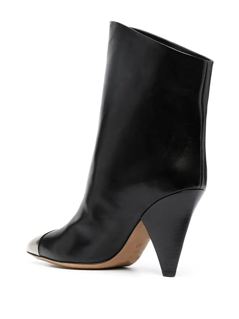Autumn And Winter New High-Heeled Cowhide Pointed Fashion Short Boots
