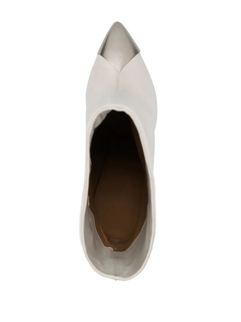 Autumn And Winter New High-Heeled Cowhide Pointed Fashion Short Boots