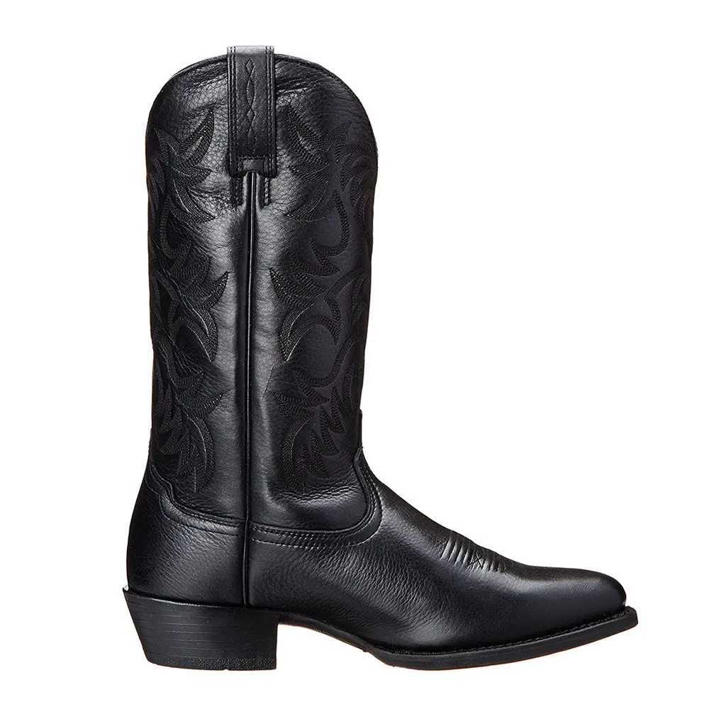 Black Pointed Toe Cowboy Men Boots