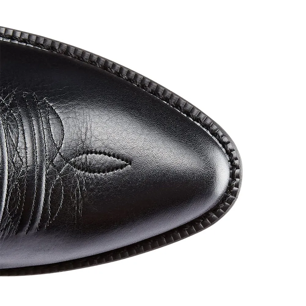 Black Pointed Toe Cowboy Men Boots