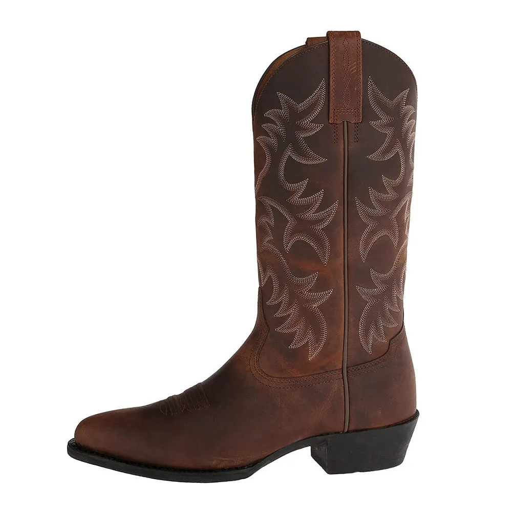 Black Pointed Toe Cowboy Men Boots