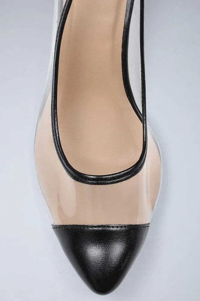 Black Pointed Toe Kitten Heels