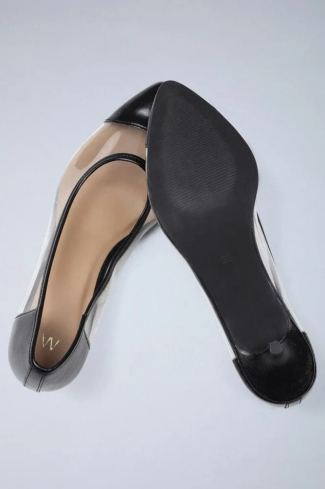 Black Pointed Toe Kitten Heels