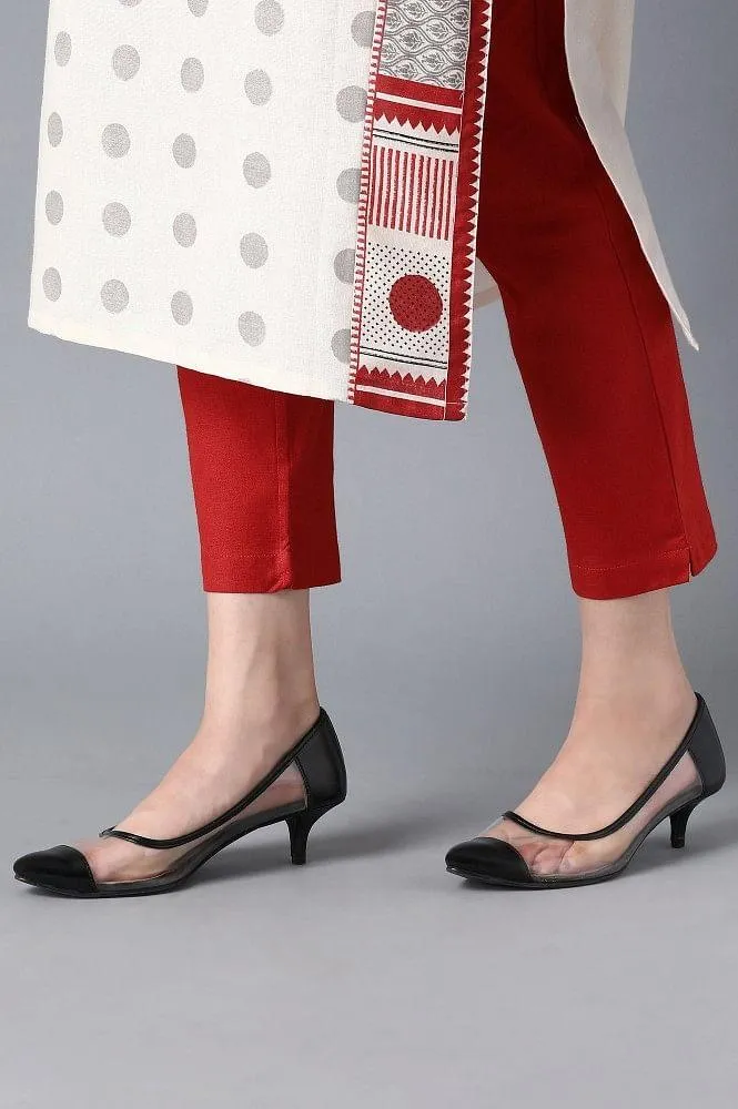 Black Pointed Toe Kitten Heels