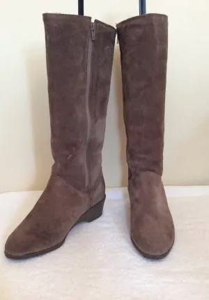 Brand New Richard Draper Brown Suede Sheepskin Lined Boots Size 5/38