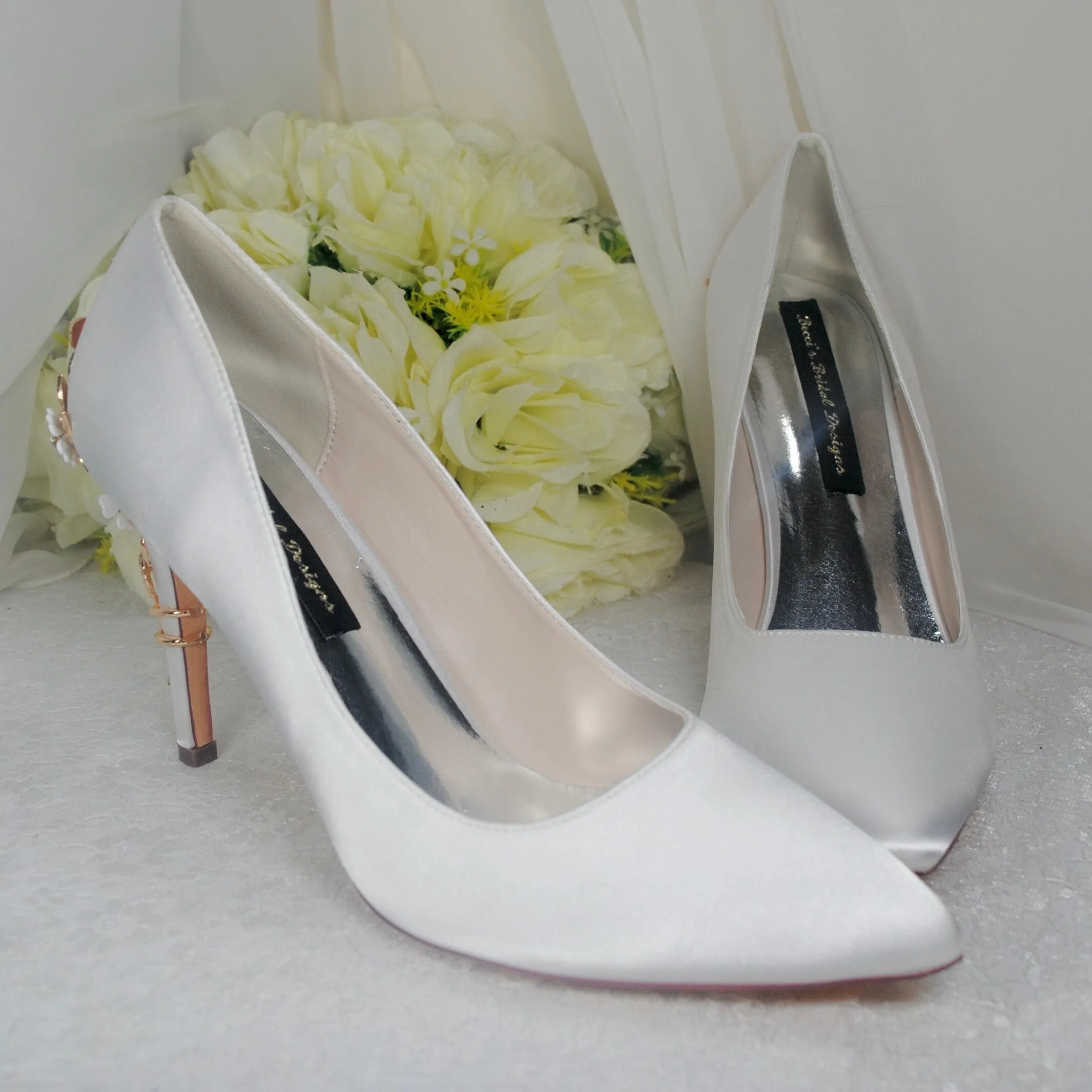 Cherry Blossom Heels with Matching Clutch Bag