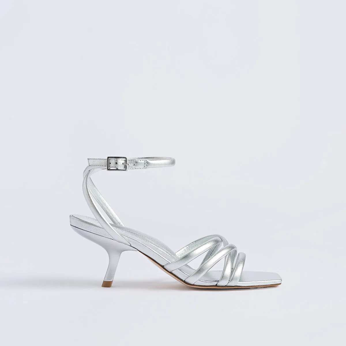 Clara Angled Heel | Silver