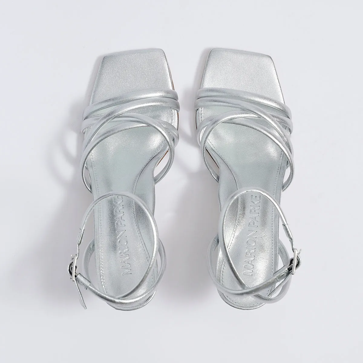 Clara Angled Heel | Silver