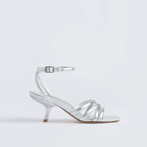 Clara Angled Heel | Silver