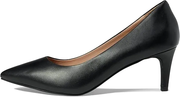 Cole Haan Vandam Pump Black Waterproof Leather Pointed Toe Kitten Heeled Pumps