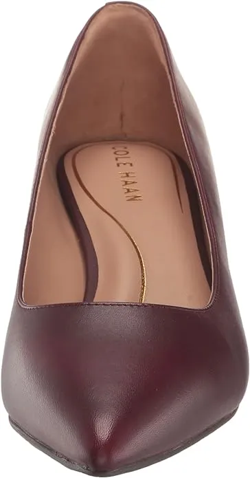 Cole Haan Vandam Pump Bloodstone Leather Waterproof Pointed Toe Kitten Heel Pump