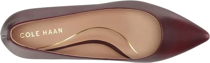 Cole Haan Vandam Pump Bloodstone Leather Waterproof Pointed Toe Kitten Heel Pump