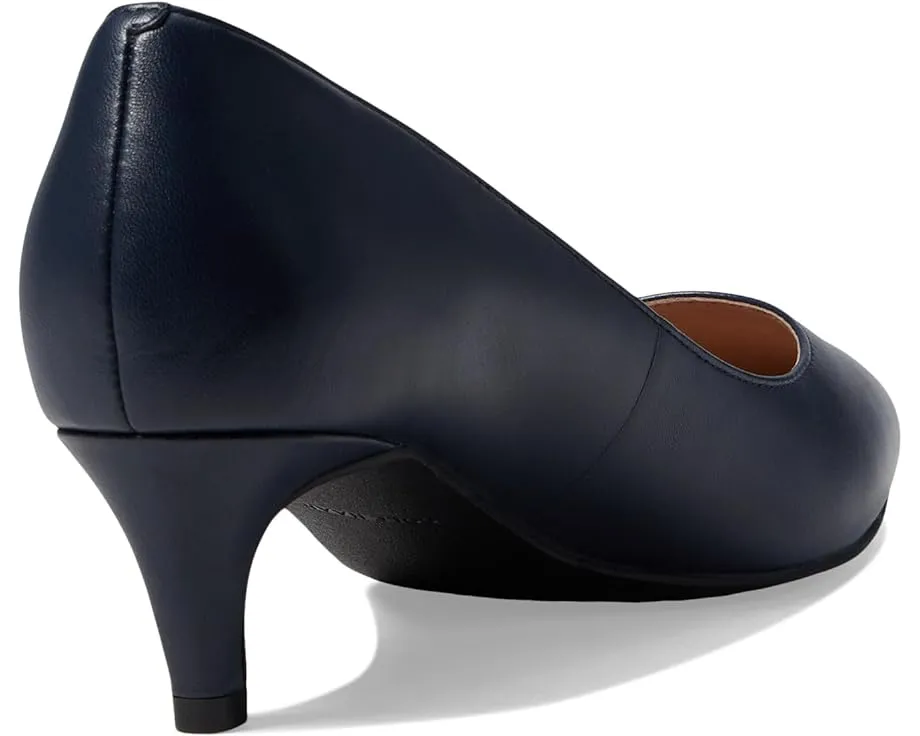 Cole Haan Vandam Pump Navy Leather Waterproof Pointed Toe Kitten Heeled Pumps