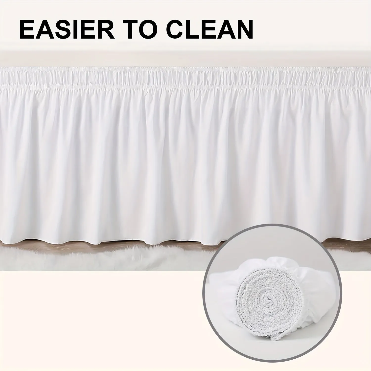 Contemporary Adjustable Bed Skirt with Woven Polyester Fabric - Machine Washable, 14.5-Inch Drop, Assorted Patterns