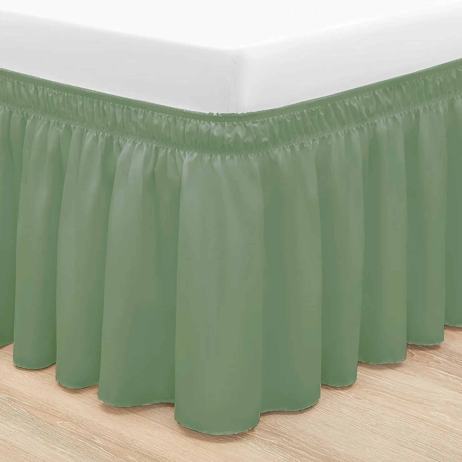 Contemporary Adjustable Bed Skirt with Woven Polyester Fabric - Machine Washable, 14.5-Inch Drop, Assorted Patterns