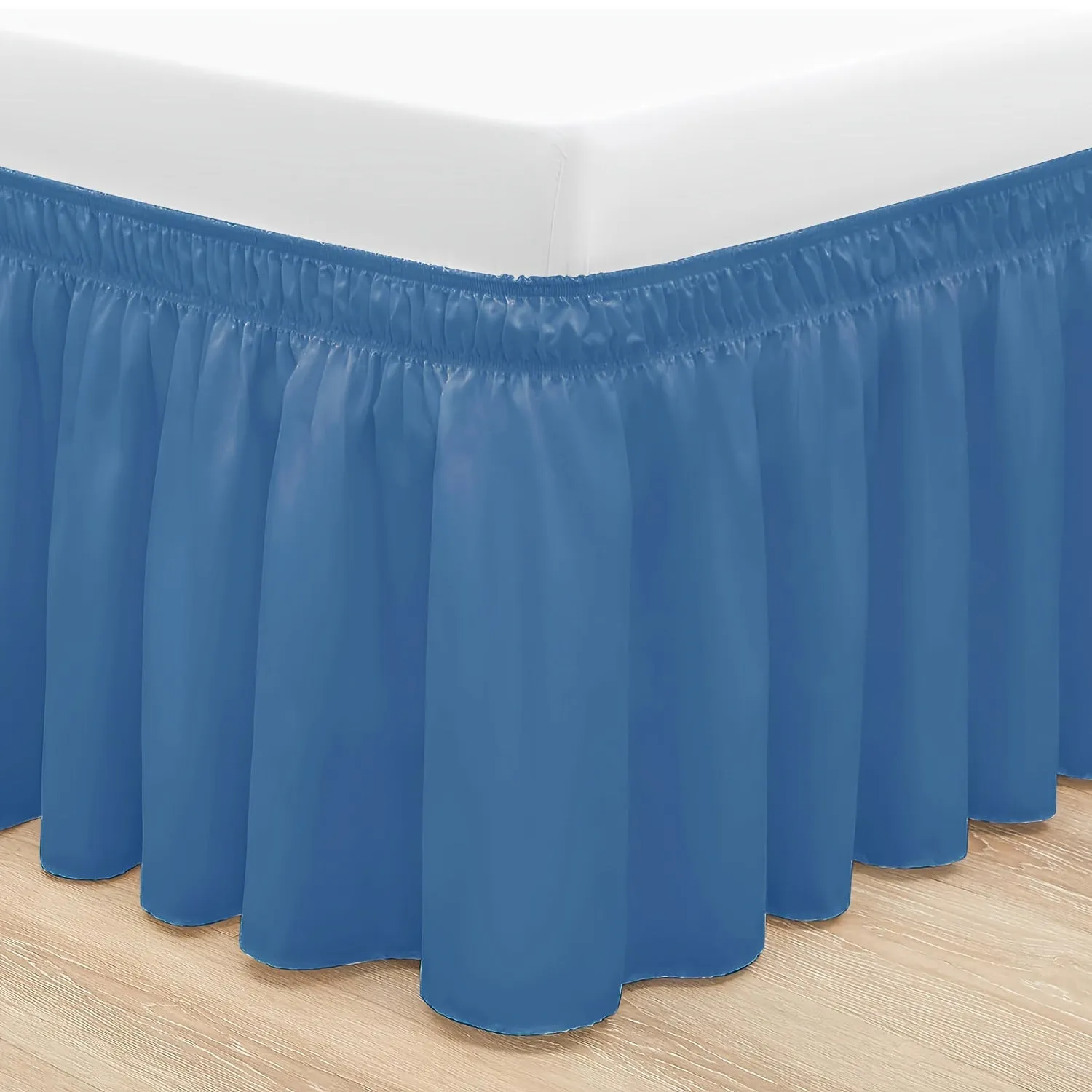 Contemporary Adjustable Bed Skirt with Woven Polyester Fabric - Machine Washable, 14.5-Inch Drop, Assorted Patterns