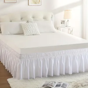 Contemporary Adjustable Bed Skirt with Woven Polyester Fabric - Machine Washable, 14.5-Inch Drop, Assorted Patterns