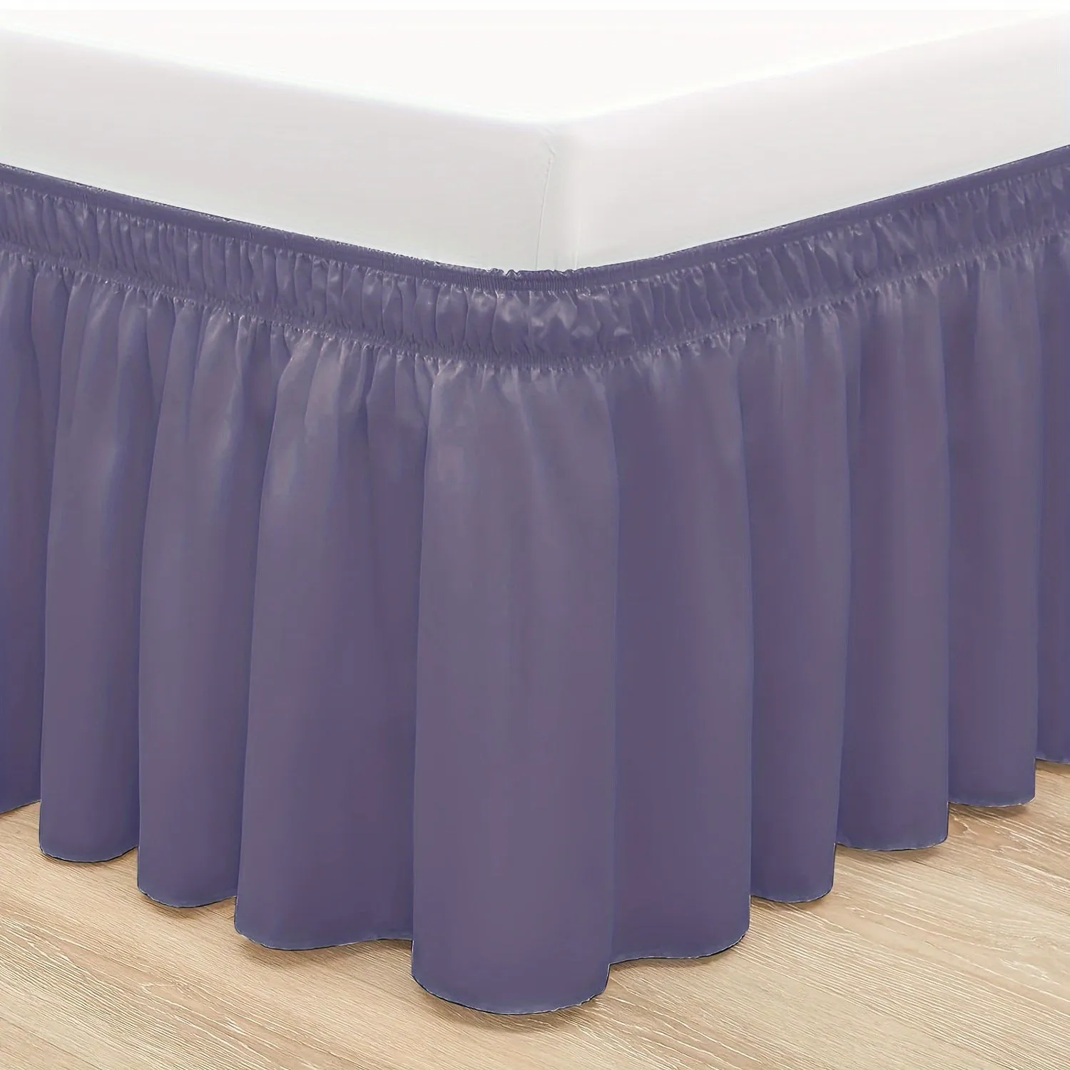 Contemporary Adjustable Bed Skirt with Woven Polyester Fabric - Machine Washable, 14.5-Inch Drop, Assorted Patterns