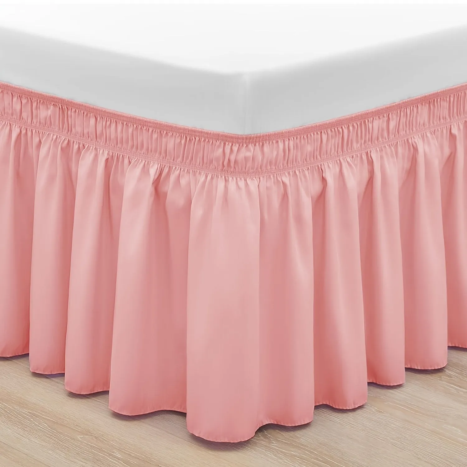 Contemporary Adjustable Bed Skirt with Woven Polyester Fabric - Machine Washable, 14.5-Inch Drop, Assorted Patterns