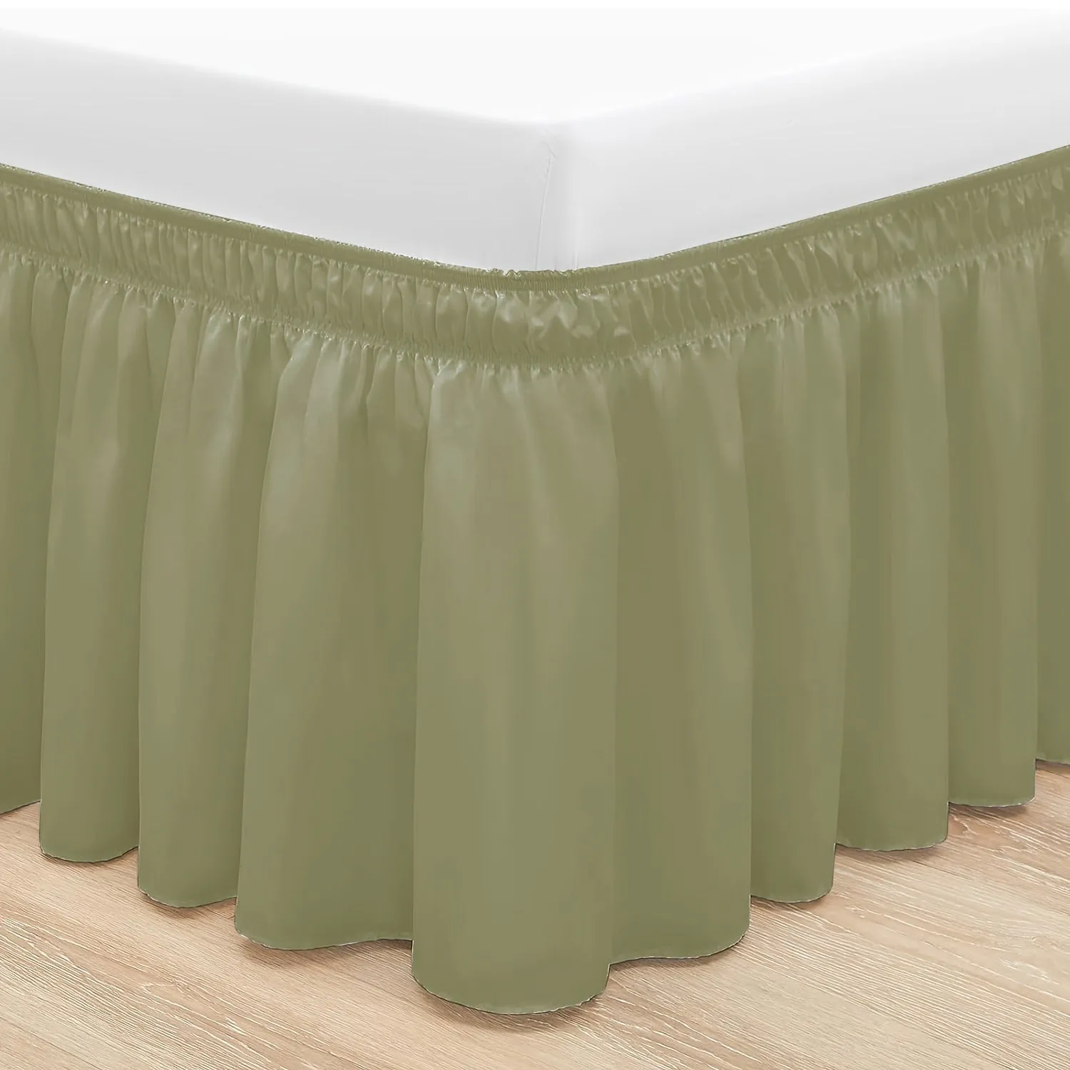 Contemporary Adjustable Bed Skirt with Woven Polyester Fabric - Machine Washable, 14.5-Inch Drop, Assorted Patterns