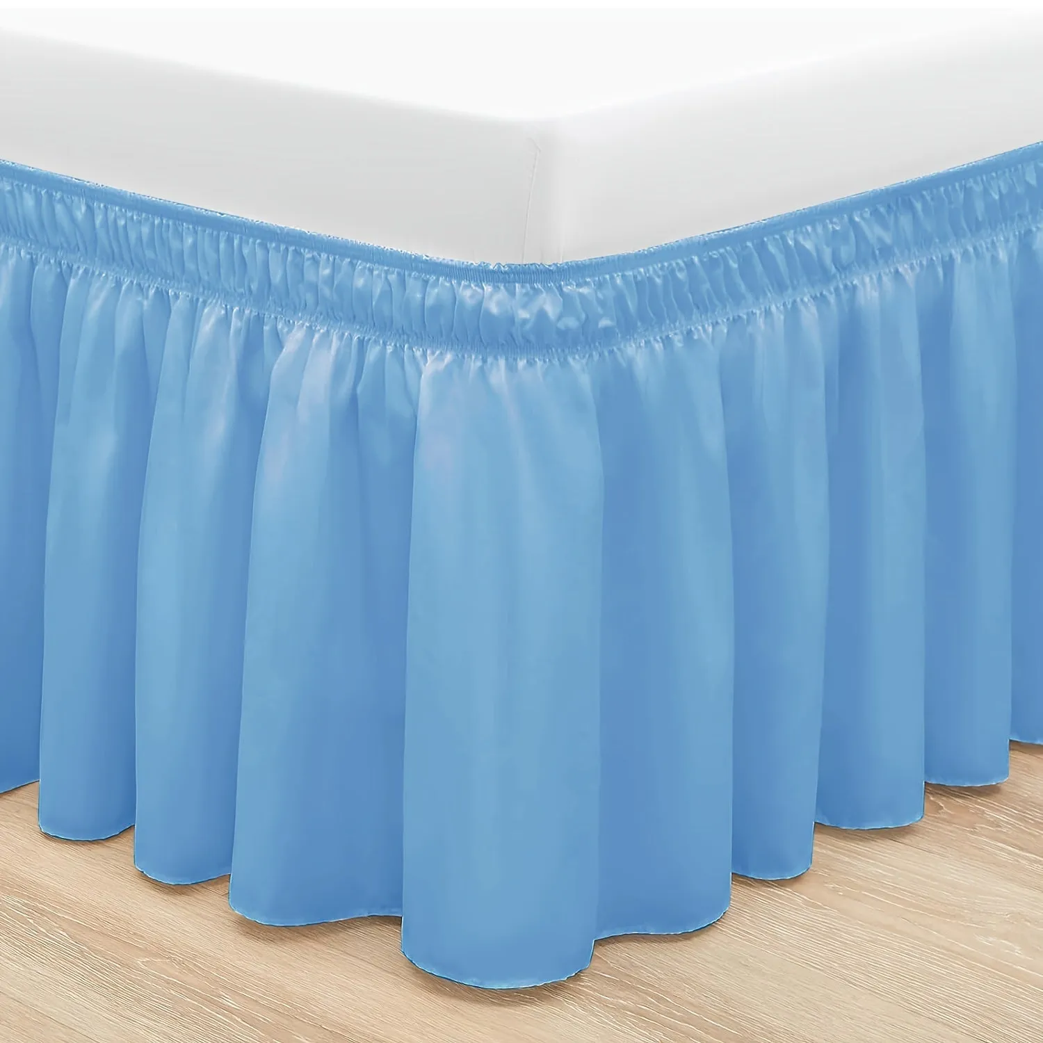 Contemporary Adjustable Bed Skirt with Woven Polyester Fabric - Machine Washable, 14.5-Inch Drop, Assorted Patterns