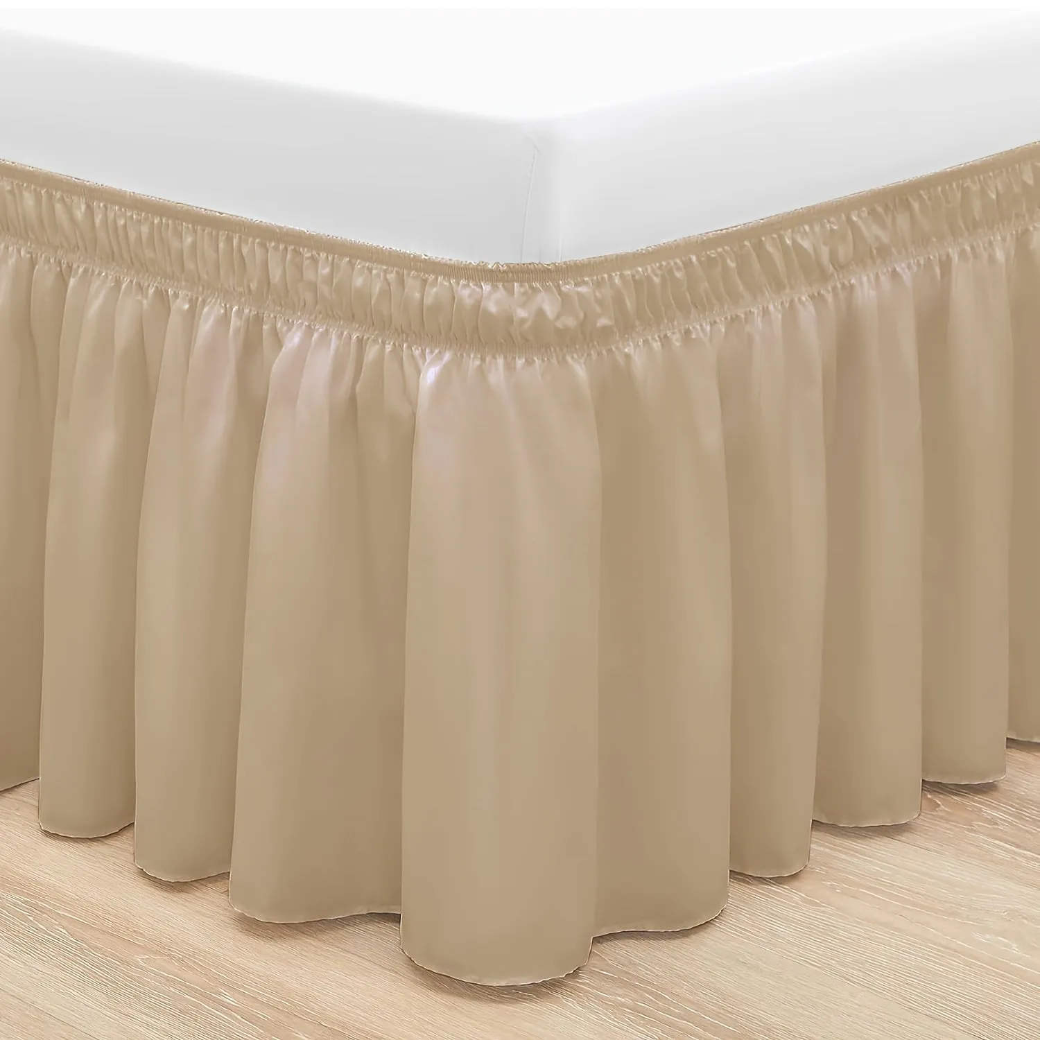 Contemporary Adjustable Bed Skirt with Woven Polyester Fabric - Machine Washable, 14.5-Inch Drop, Assorted Patterns