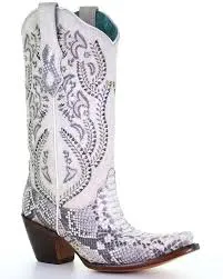 Corral Boots Ladies Natural Python Embroidery