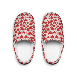 Cozy Scribbled Hearts Women's Indoor Slippers - Perfect for Valentine's Day & Relaxation