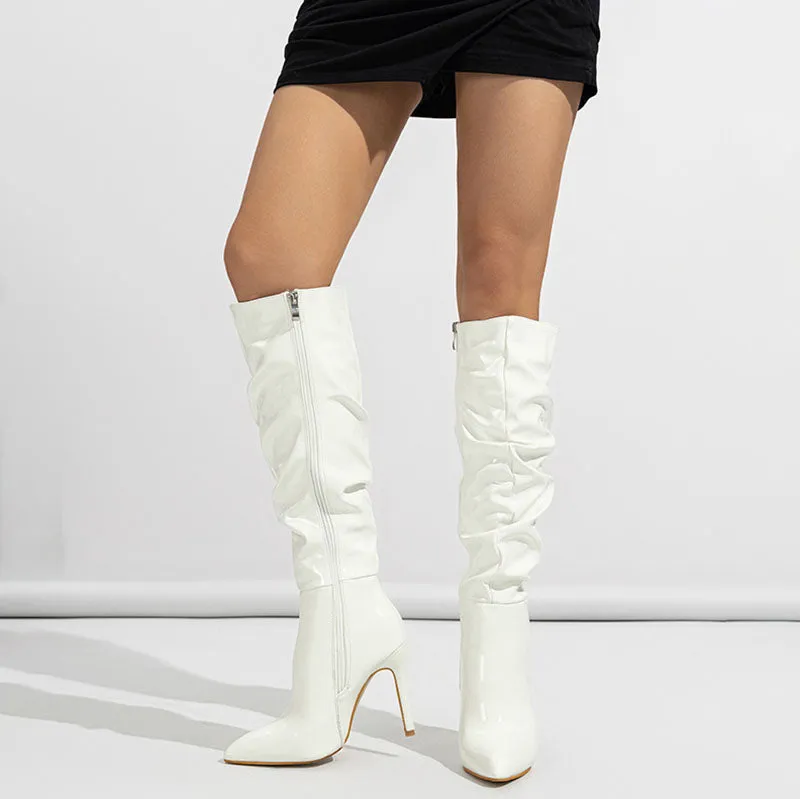 Erica Glossy Ruched Boots