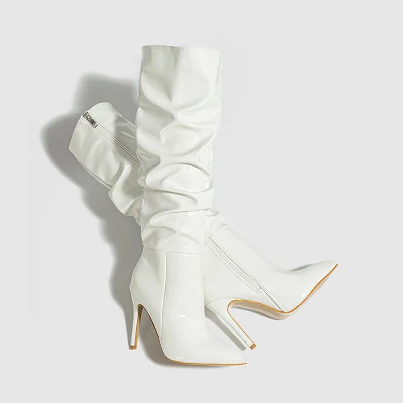 Erica Glossy Ruched Boots