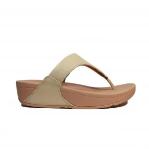 FitFlop Women's Lulu Leather Flip Flops- Stone Beige