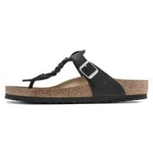 Gizeh Braided Oiled Leather in Black