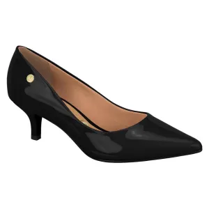 Glossy Black Kitten Heels