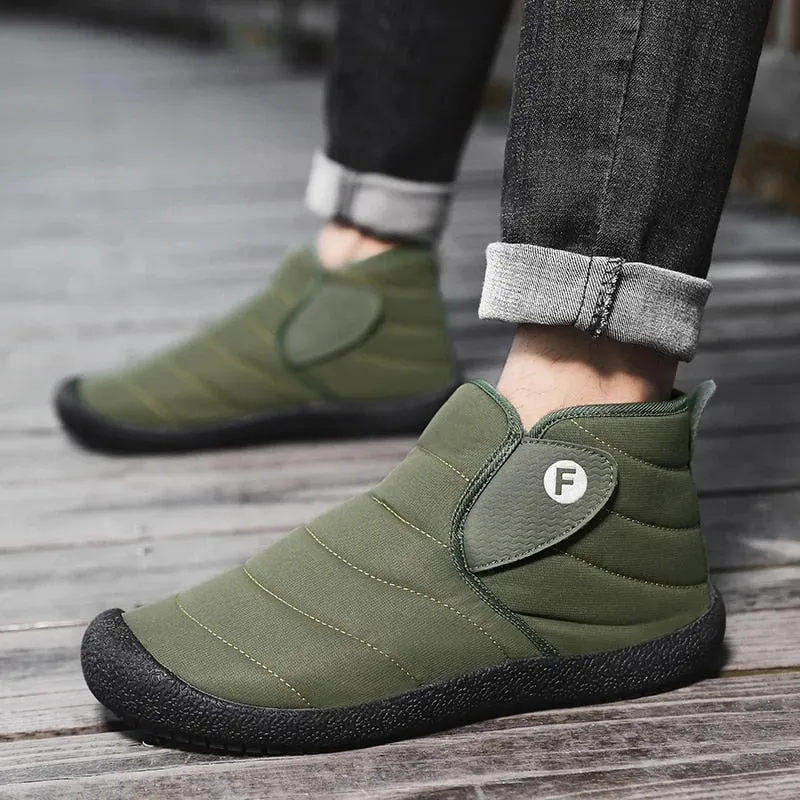 Groovywish Ankle Boots For Men Plush Casual Winter Orthopedic Shoes