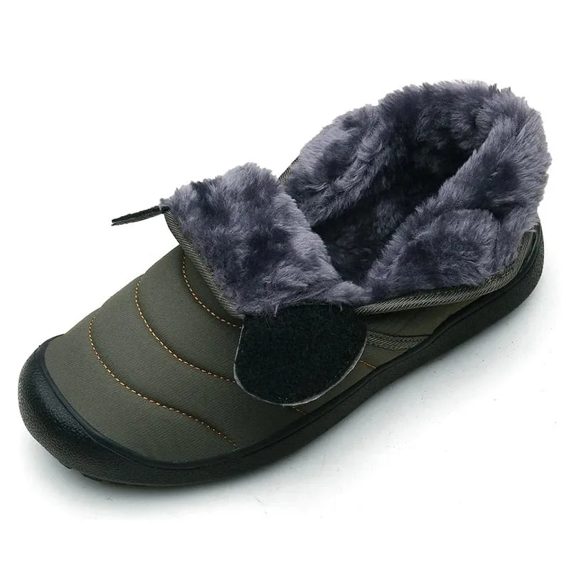 Groovywish Ankle Boots For Men Plush Casual Winter Orthopedic Shoes