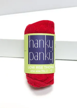 Hanky Panky Signature Lace Low Rise Thong - Red