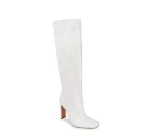 Knee High Embossed Chunky Heeled Boots Tequila-1