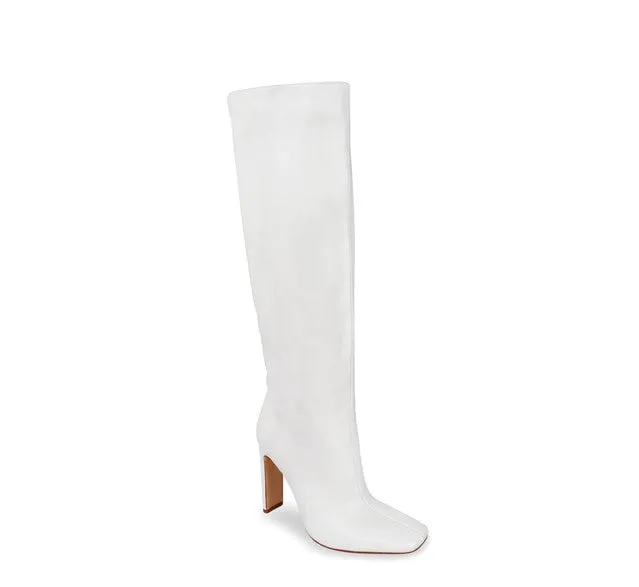Knee High Embossed Chunky Heeled Boots Tequila-1