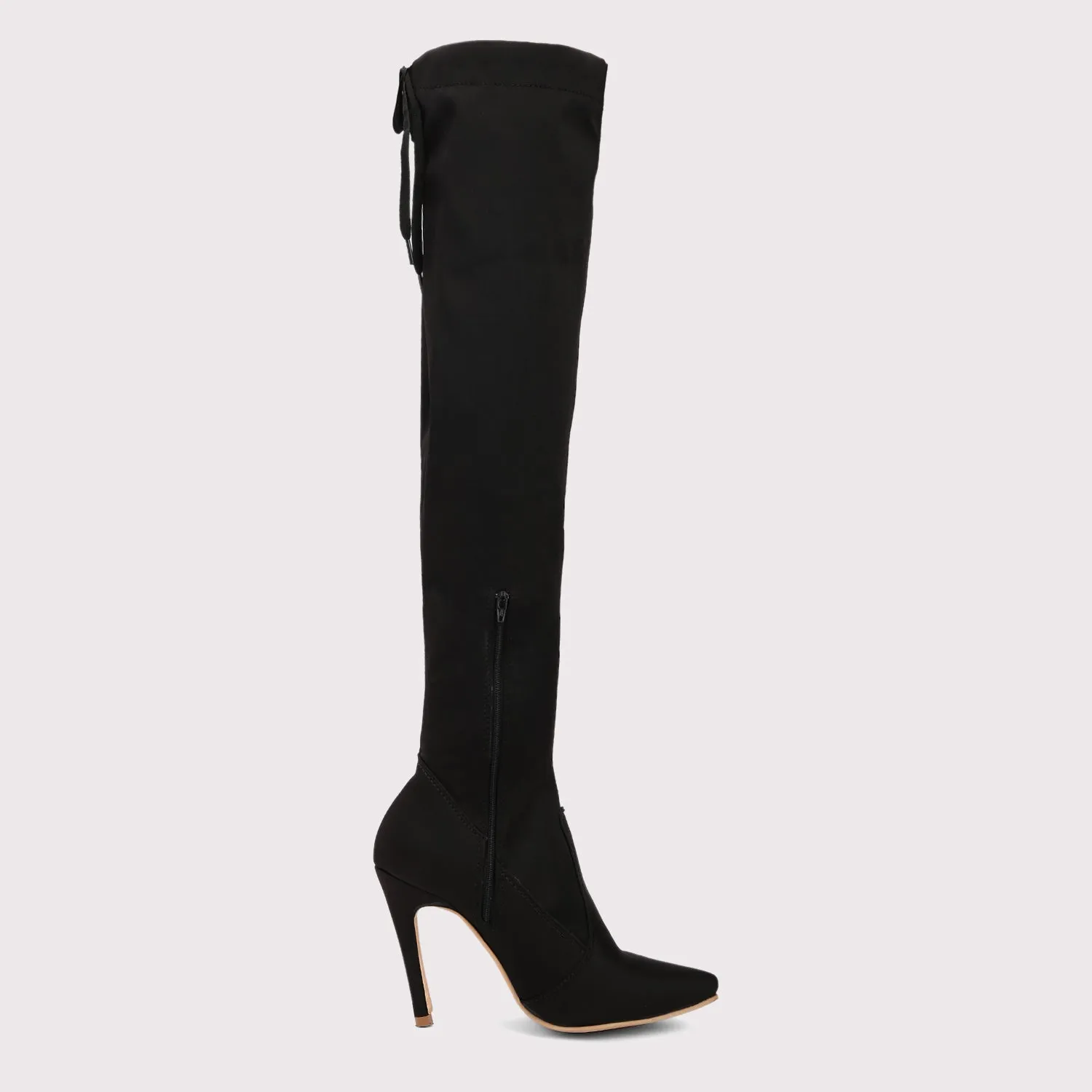 Knee High Stiletto Boots - Black